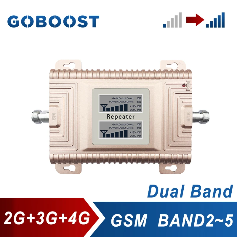

Двухдиапазонный усилитель сигнала GOBOOST, 2G 4G GSM 850 UMTS 2100 LTE 1700 1800 1900 МГц, усилитель сотовой связи, повторитель сотового телефона
