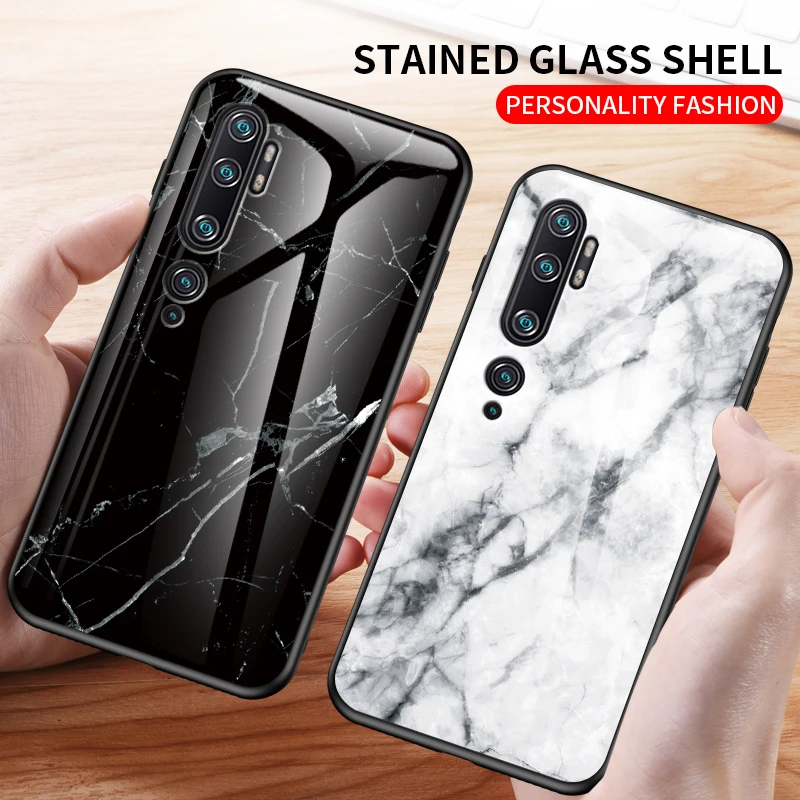 Для Xiaomi Mi Note 10 Global чехол Роскошная стеклянная Мягкая силиконовая Рамка Жесткий
