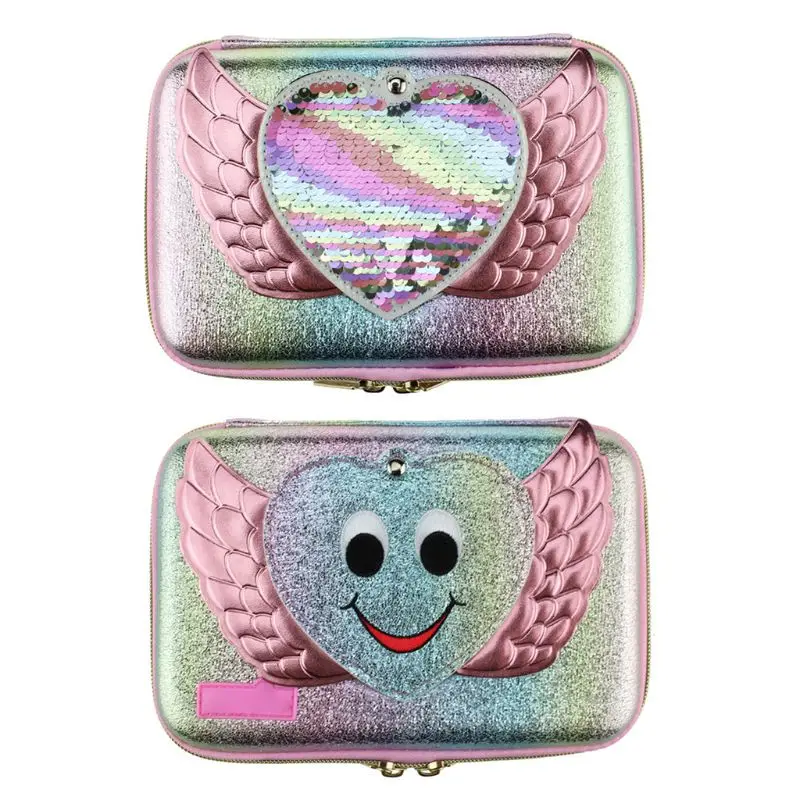 

Lovely Pen Box Girls School Mirror Pencil Case Stationery Bag Ribbon Sequin Storage Organizer