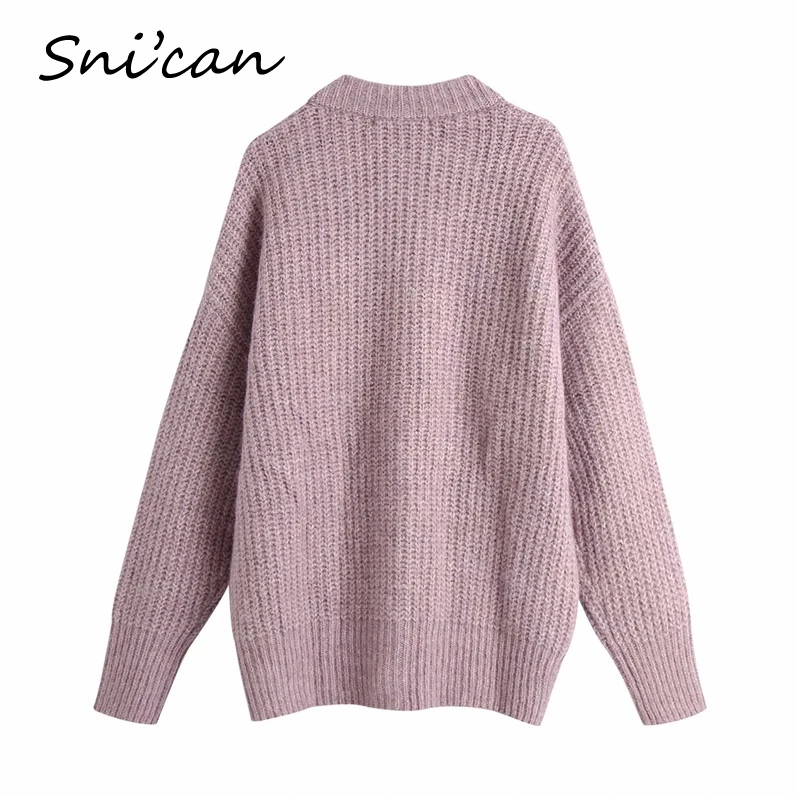 

snican Spring Women Cardigan Long Sleeve v neck Casual Sweater with pockets za 2020 women streetwear Fashion ladies tops Zora