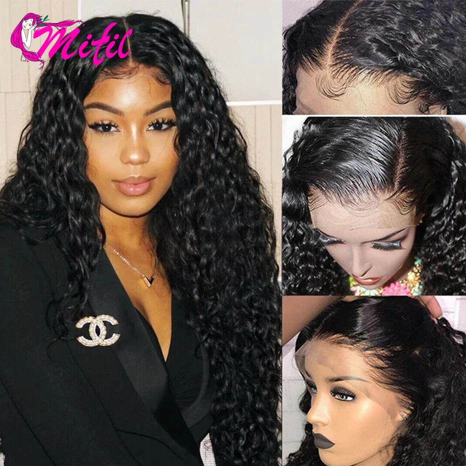 

Mifil Curly 10-32inch Lace Front Wig Remy Kinky Curly Wig Human Hair Raw Indian Pre Plucked Curly Hair 4x4 Closure Wig For Women