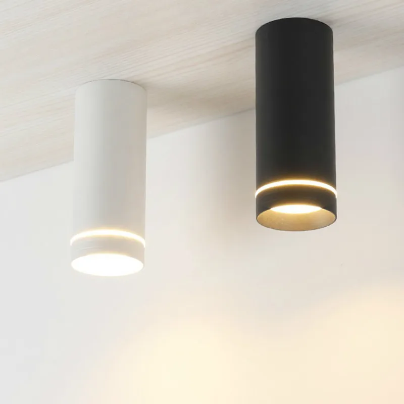 

Nordic home led wall mounted black spotlights living room aisle ceiling white simple round lamp WF5161600