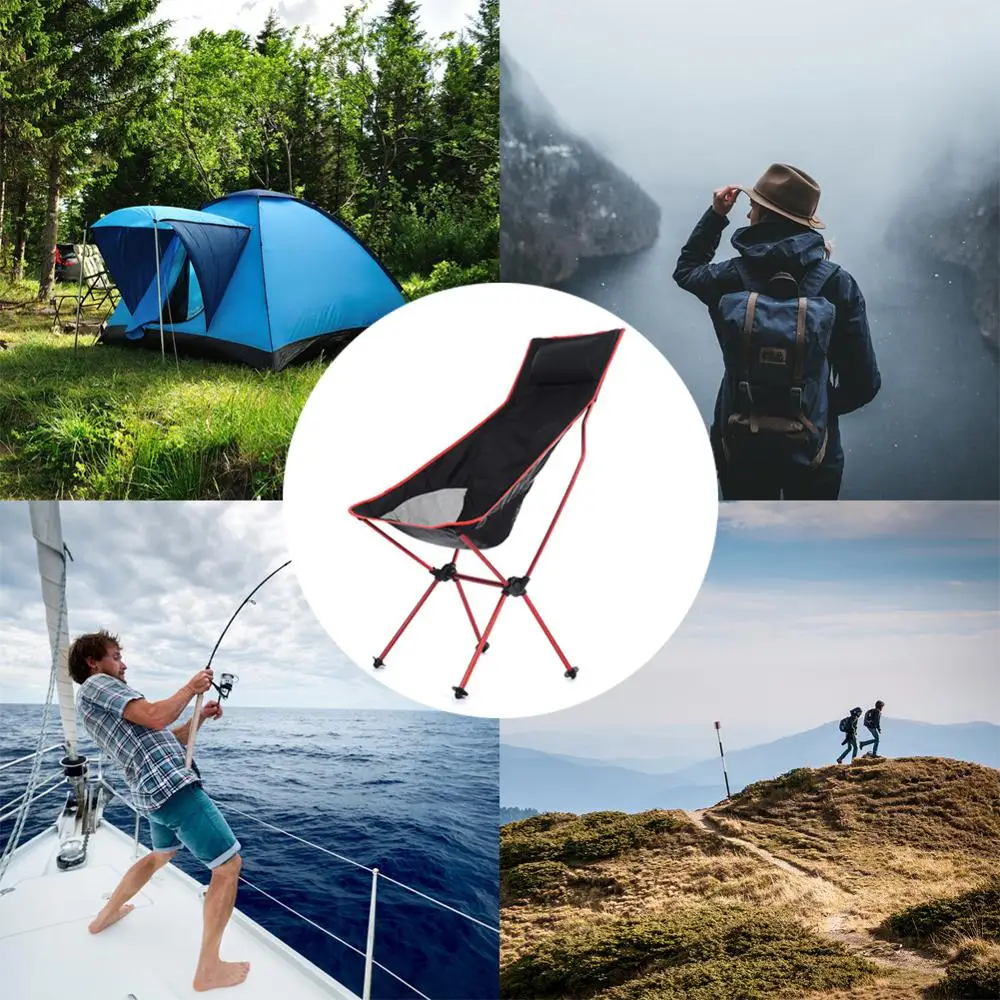 

Foldable Outdoor Collapsible Camping Chair Portable Folding for Beach Picnic Seat Folding Chair Fishing BBQ Hiking Chair