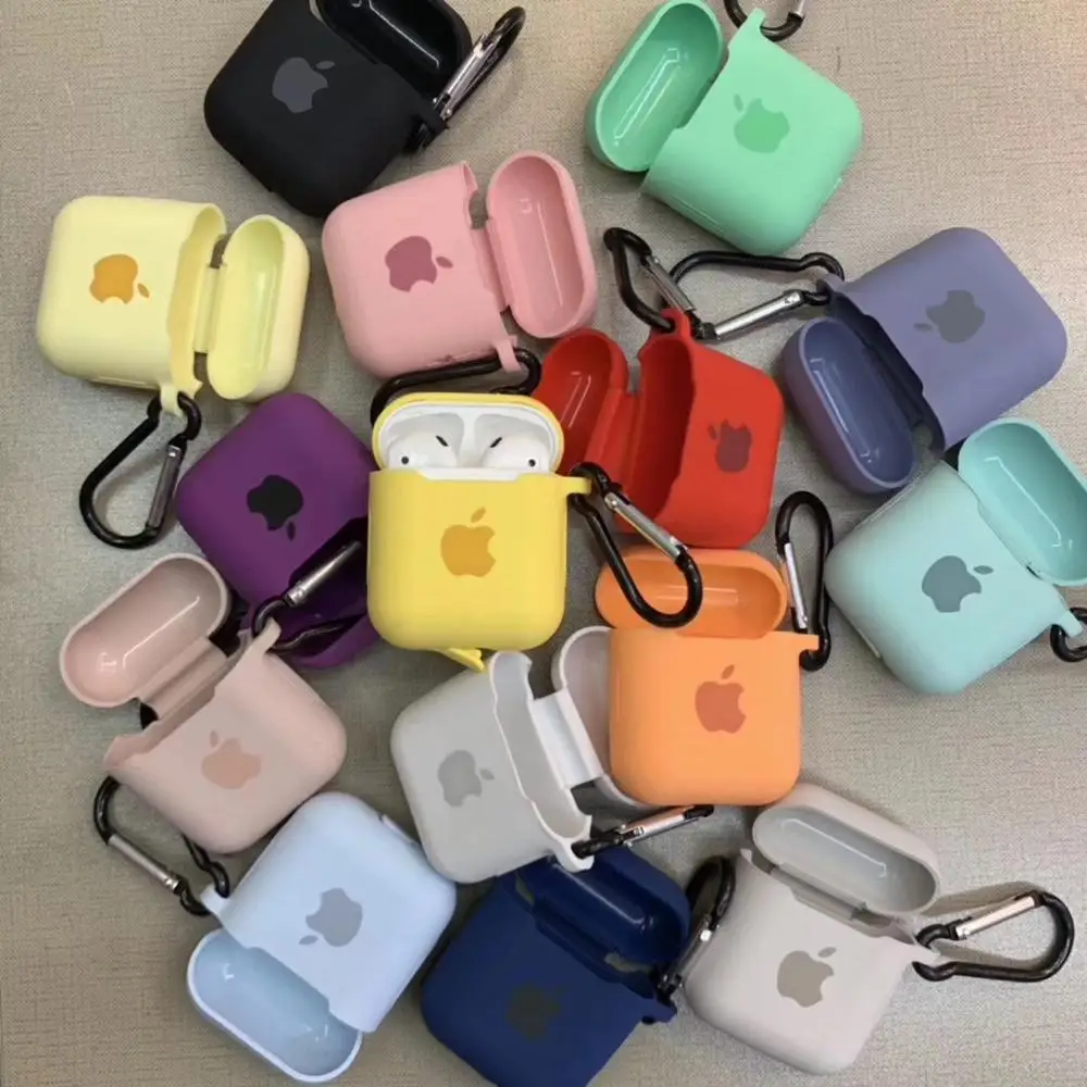 Силиконовый чехол для AirPods с защитой от потери защитный Apple 2 мягкий милый