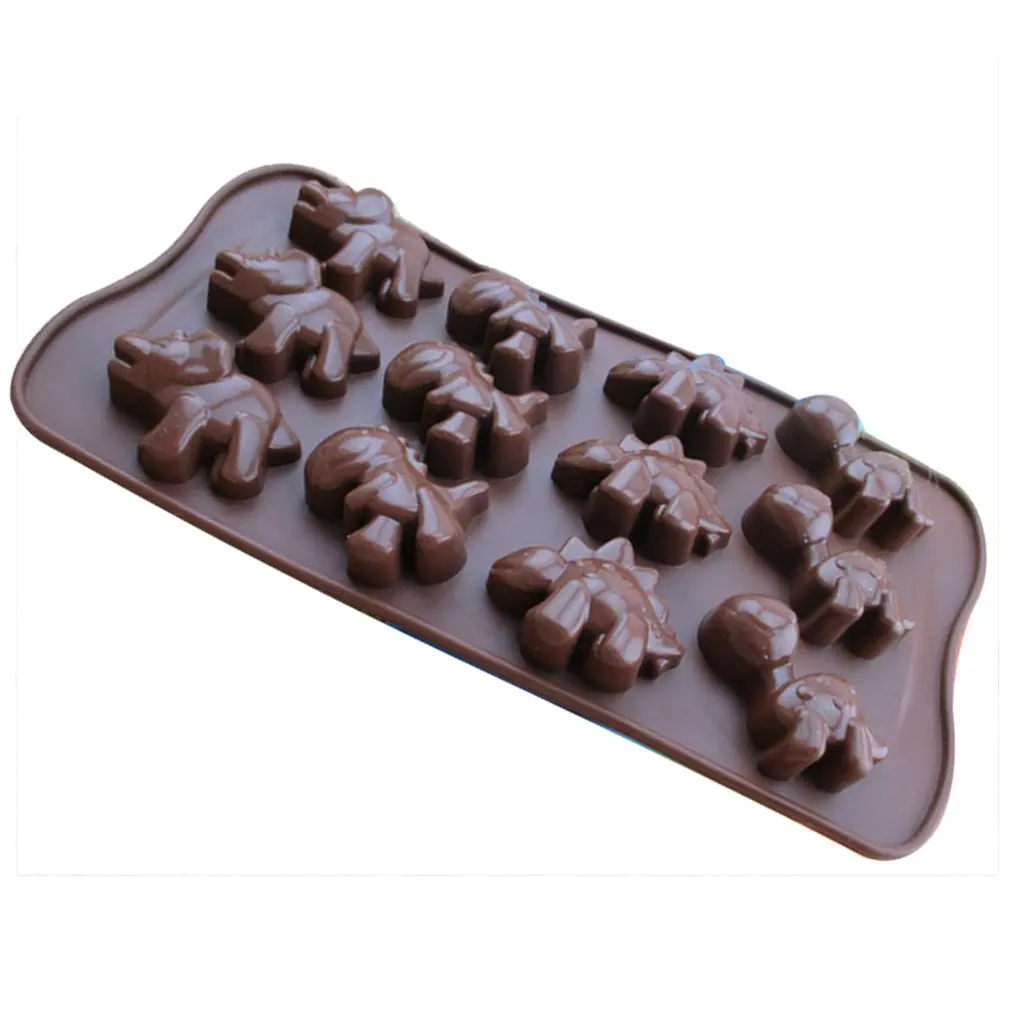 12 Even Dinosaur Silicone Cake Mold Chocolate Diy Cute Animal Cartoon Baking Box Coffee | Дом и сад