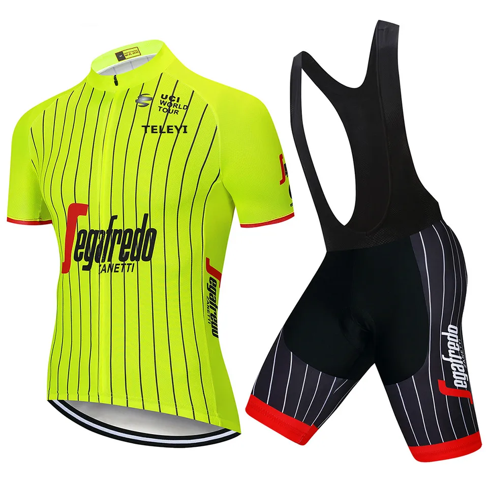Новинка 2020 желтая велосипедная командная Джерси комплект велосипедных шорт 20D
