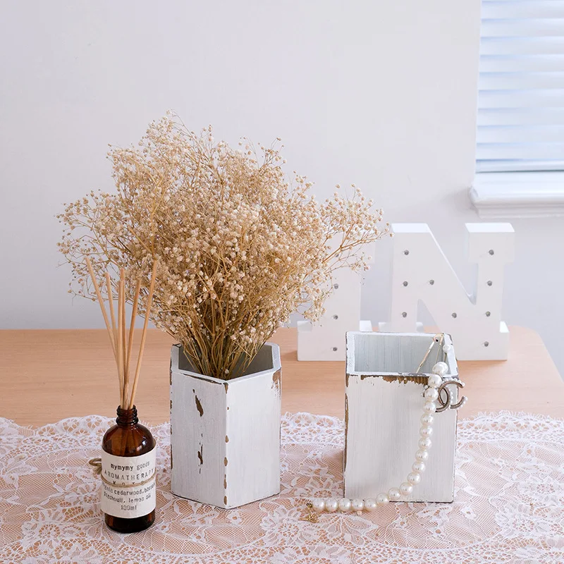 Ретро пасторальный деревянный шестиугольный карандаш держатель Сельский