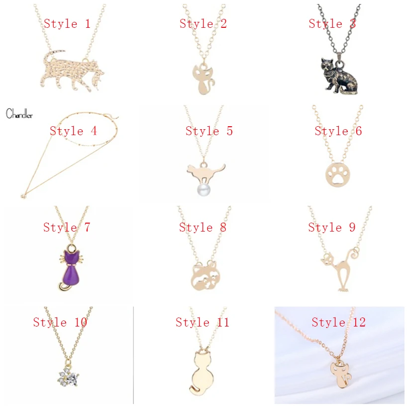 Chandler ожерелья с котом для женщин лапа кристальной жемчужной глазурью котенка