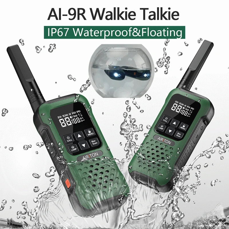 Airiton AI-9R IP67 водонепроницаемая рация плавающие двусторонние радиостанции