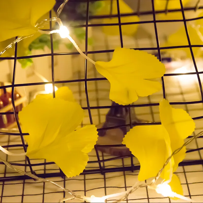 3M 20LED 6 м 40LED Ginkgo Biloba сказочные гирлянды на батарейках водонепроницаемые рождественские гирлянды для украшения свадьбы
