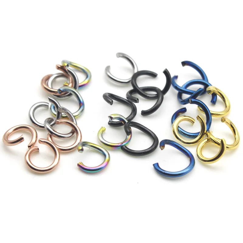 

Stainless Steel Rose Gold Black Single Loops Open Jump Ring & Split Ring Connectors For DIY Jewelry Making Findings Supplies