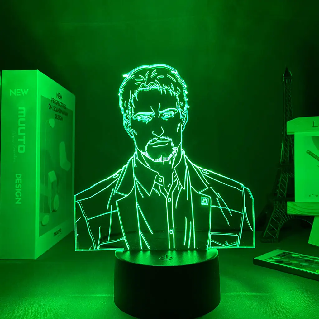 

3D Lamp Anime Sensor Light Attack on Titan Reiner Braun Led Panel Lights Valentines Day Gift Kids Night Light Lights Lighting