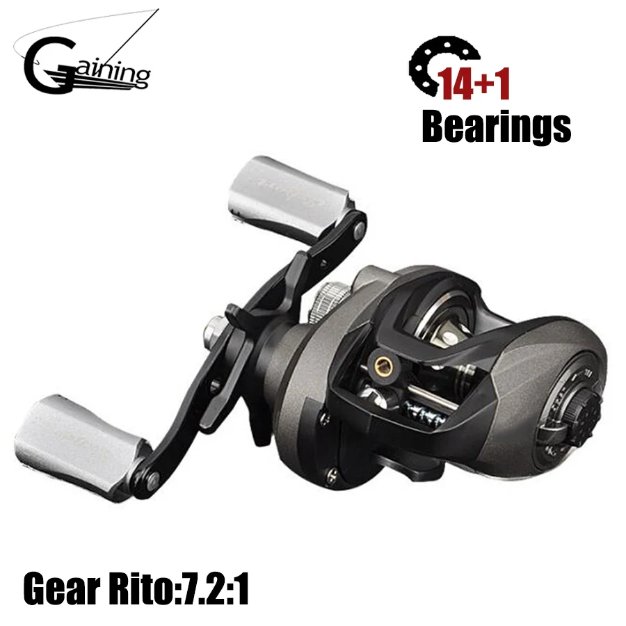 Рыболовная катушка с передаточным числом 2:1 14 + 1 шарикоподшипник