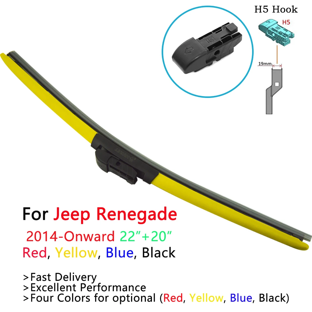 HESITE красочные гибридные стеклоочистители для Jeep Renegade аксессуары 2015 2019 2 шт