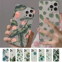 green potted plant leaf phone case for iphone 11 12 13 mini pro xs max 8 7 6 6s plus x 5s se 2020 xr