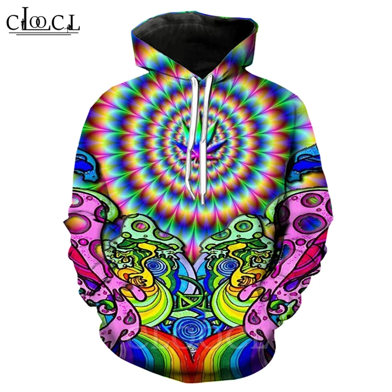 Футболка с капюшоном для мужчин и женщин толстовка принтом гипноза Оптическая