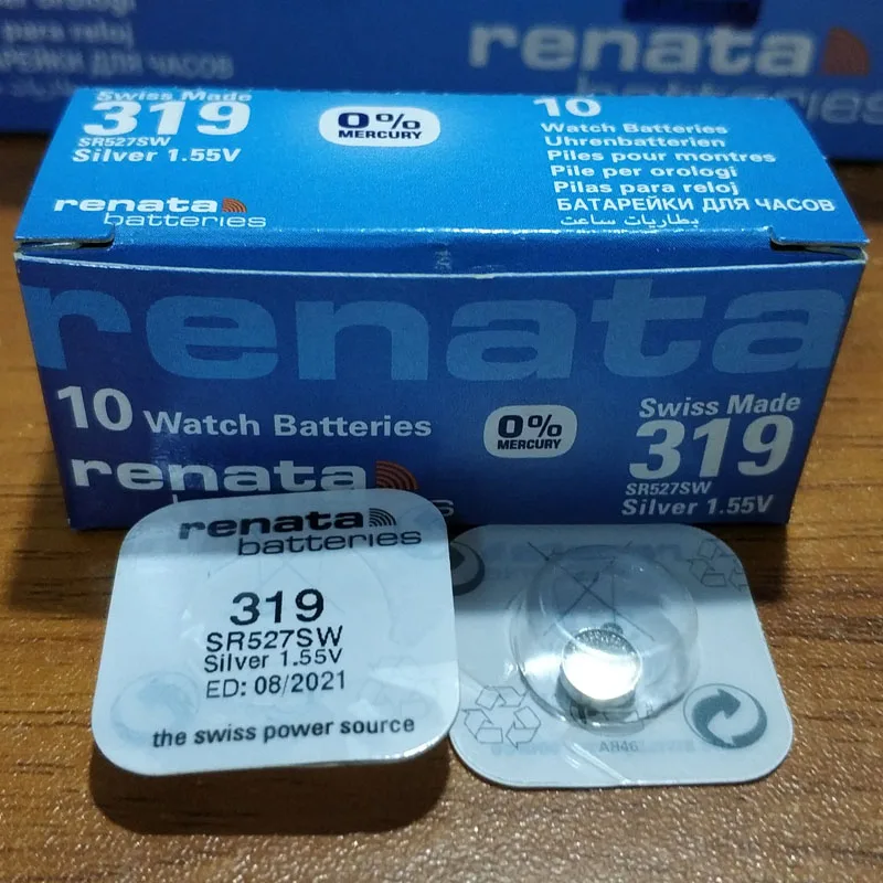 2 шт. розничная продажа новинка Renata долговечная батарейка для часов 319 SR527SW SR527 V319