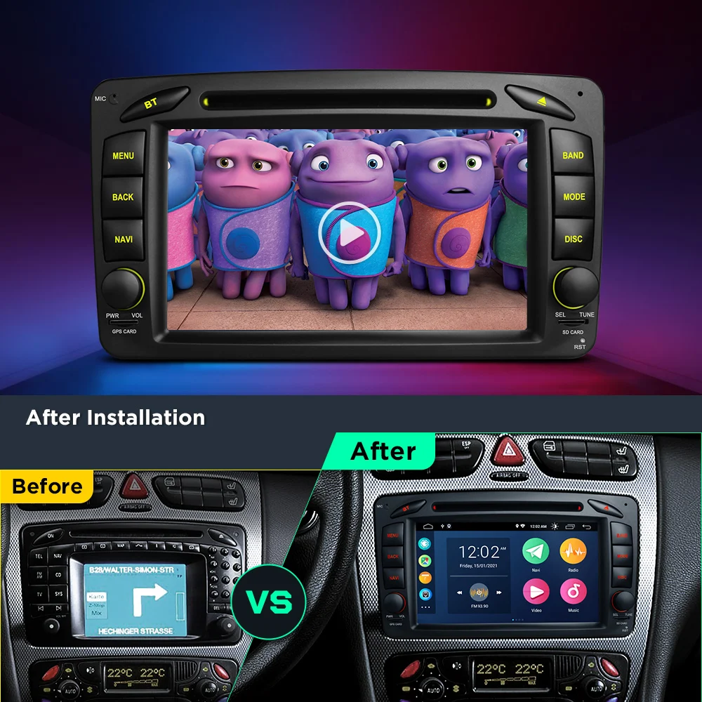 XTRONS 7 &quotандроид 10 0 автомобильный DVD плеер GPS для Mercedes Benz A W168 c класса W203 CLK класс W209