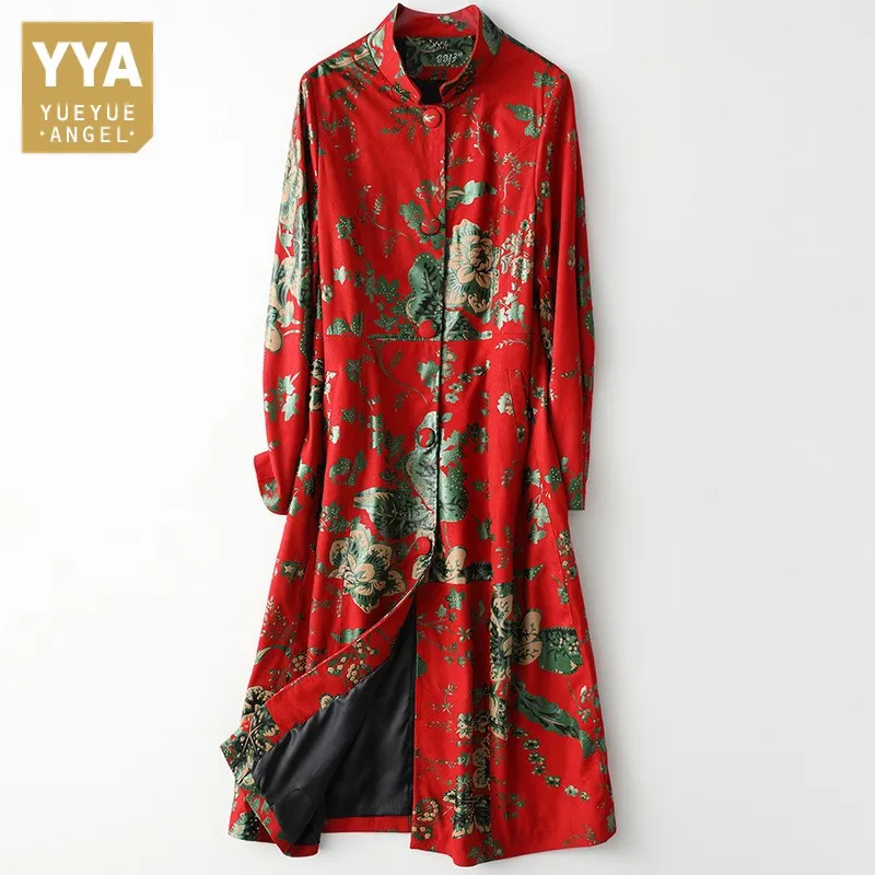 Женский однобортный жакет из натуральной овечьей кожи с принтом в китайском