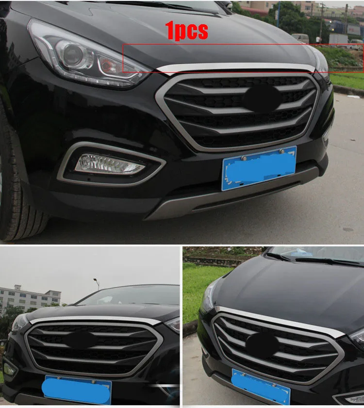 Для Hyundai IX35 2010 2011 2012 2013 2014 2015 аксессуары из нержавеющей стали Передняя решетка