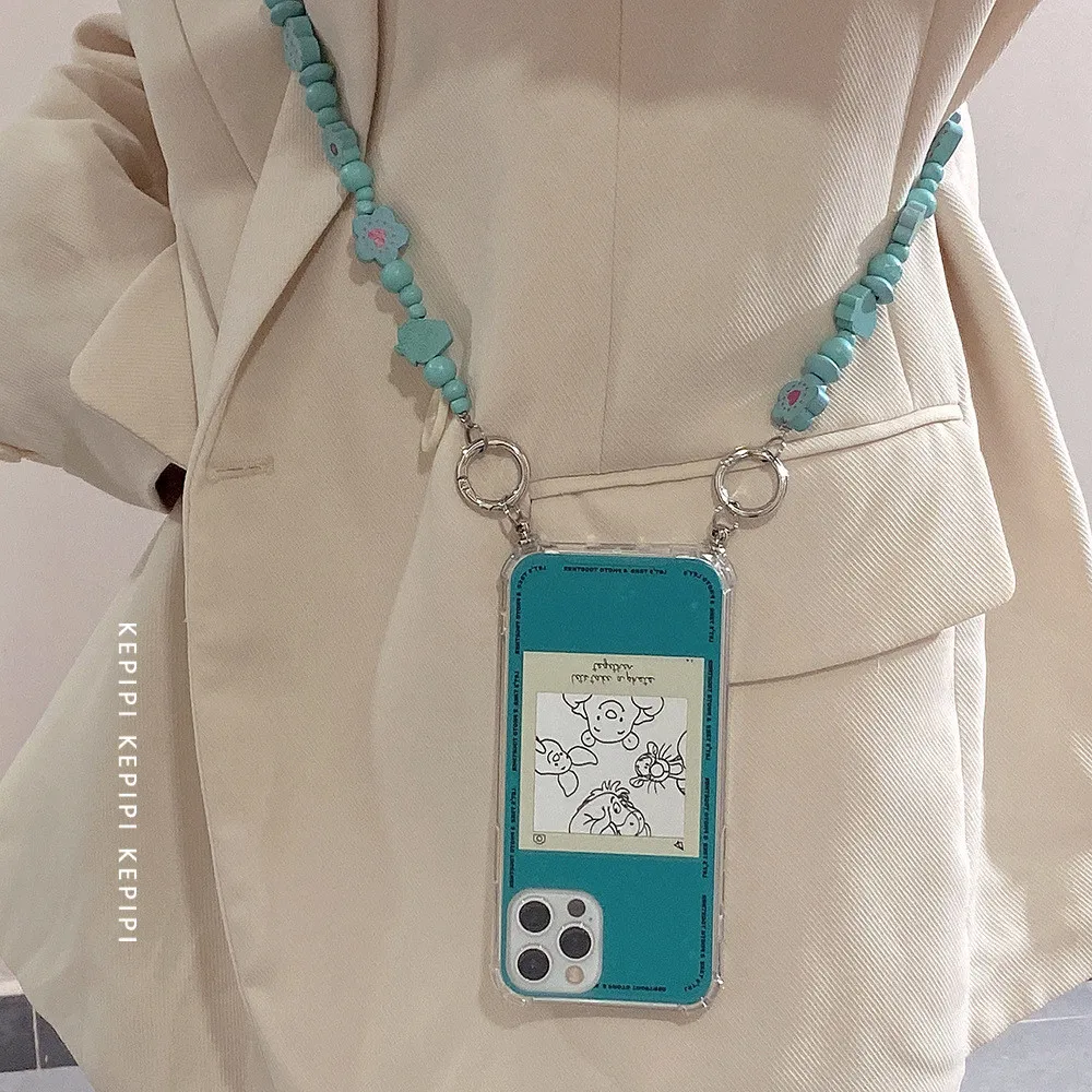 

Милый корейский Ins чехол для iPhone 13pro Max с цепочкой на шнурке Модный чехол для девочек iPhone XR X XS Max iPhone 11 12 13 чехлы