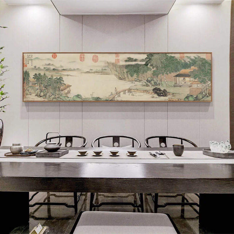 Новый принт на холсте настенный художественный пейзаж китайская картина маслом