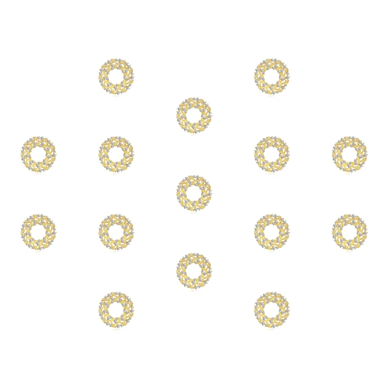

15Pcs Fashion Rhinestone Butterfly Flower Wreath Scarf Buckle Brooch Jewelry Ring Bouquet Wreath Scarf Clip for Women