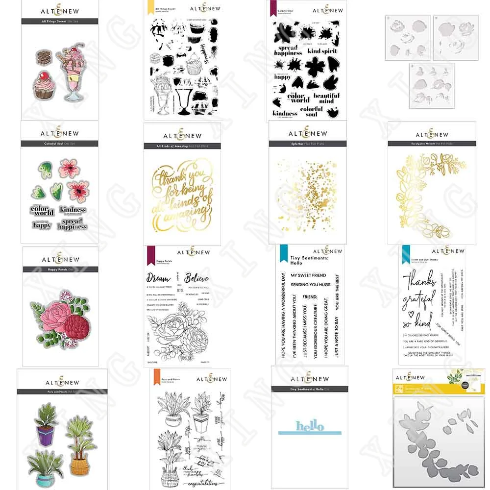 

New Soul Rose Pots Plants Splattermetal Cutting Dies Stamps Stencil Hot Foil Scrapbook Diary Decoration Embossing Template