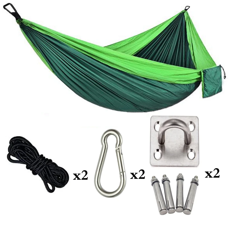 

Portable Camping Parachute Hammock Survival Garden Outdoor Furniture Leisure Sleeping Hamaca Travel Double Hanging Bed 270*140cm