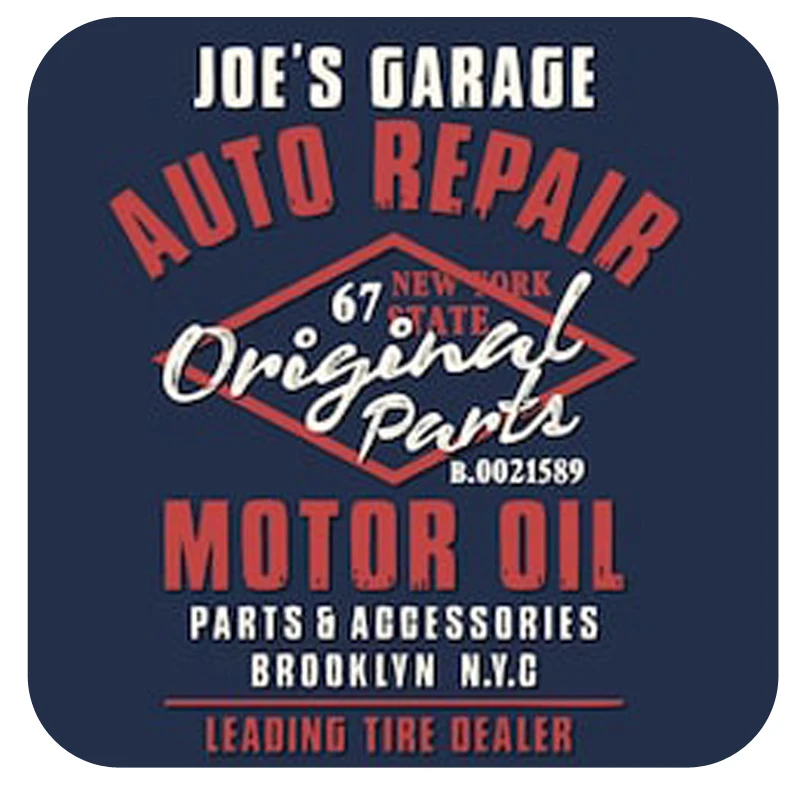 

joes garage auto repair motor oil Motor Car Sticker Decal