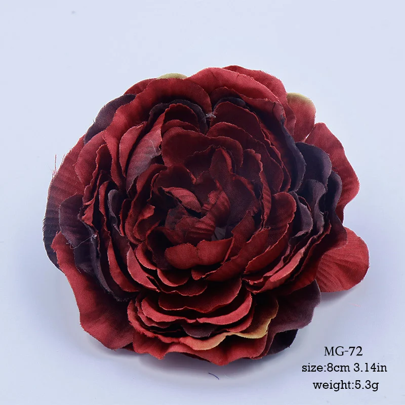 RED 10 шт. Многослойные лепесток искусственные цветы цветок голова для свадьбы украшение дома Рождество День цветок хорошо DIY шелк Hardwork - Цвет: RED