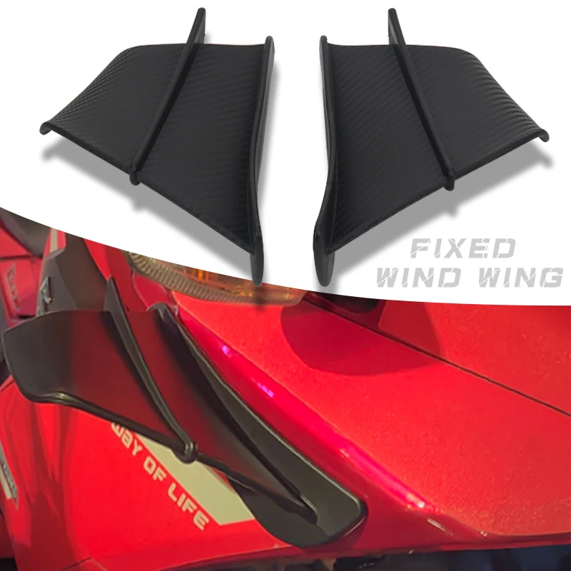 

For BMW S1000RR S1000R S1000XR HP4 R1200GS R1250GS ADV F900R F900XR Aerodynamic Wing Kit Universal Fixed Winglet Fairing Wing