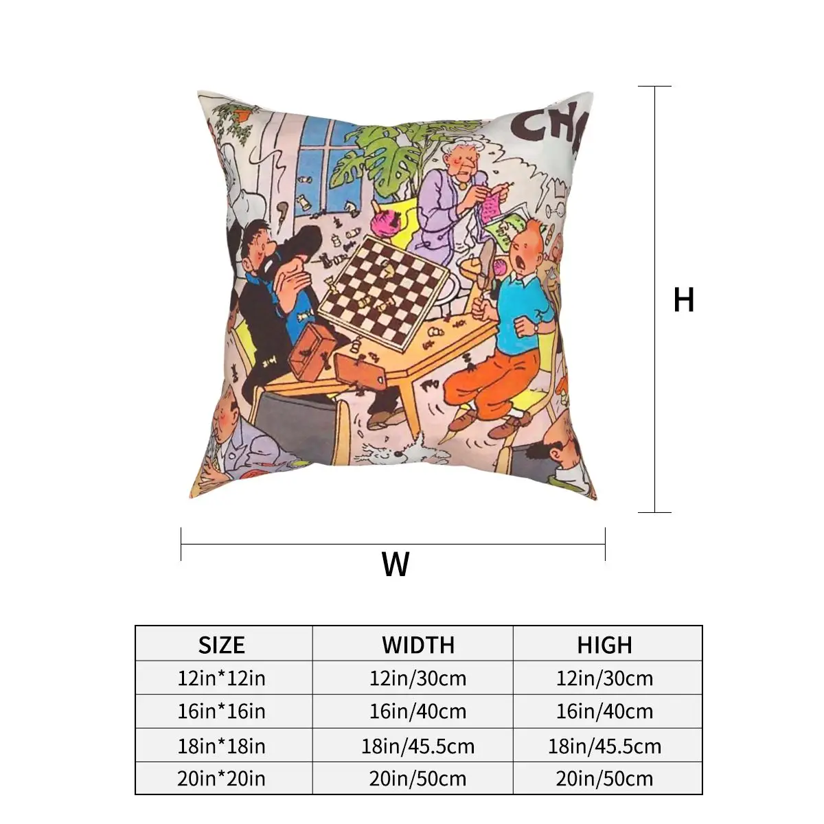 

Tintin's Haddock Pillowcase Printing Polyester Cushion Cover Decoration Adventures of Tintin Pillow Case Cover Home 45X45cm