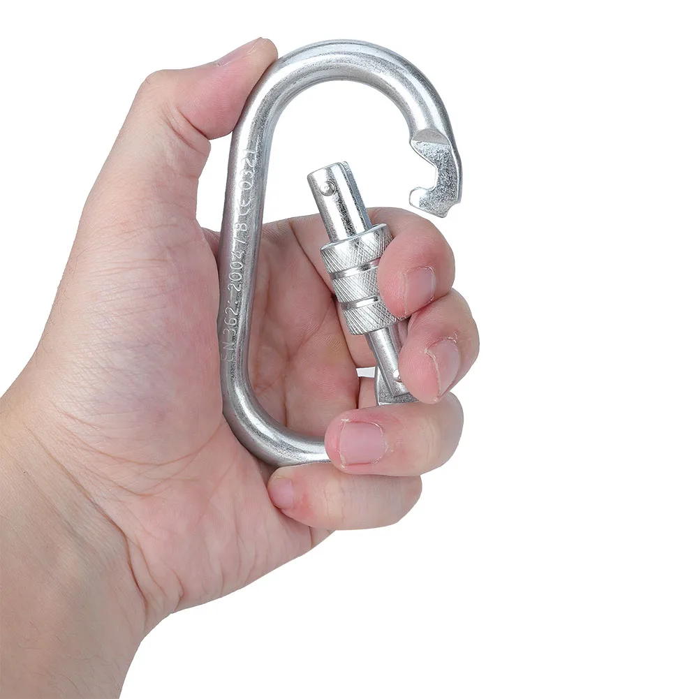 

25KN Alloy Steel Outdoor Safety Lock O-shaped Buckle Rock Climbing Rescue Carabiner Outdoor Camping Climbing Snap Clip Lock