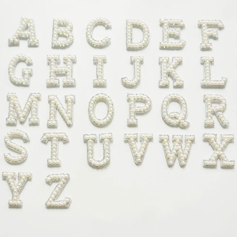 A Z жемчужные стразы буквы английского алфавита шить приклеивающиеся утюгом
