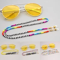 bohemian colorful beaded strap glasses chains women face mask lanyard anti slip neck chain for eyeglass sunglasses