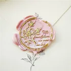 Печать для сургучной печати с цветами персика, подарки, дизайнерская сургучная печать, деревянная ручка головка штемпеля, печать для свадебных конвертов, пакетов