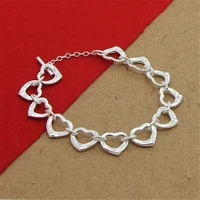 925 sterling silver bracelet heart bracelet for woman charm jewelry party gift