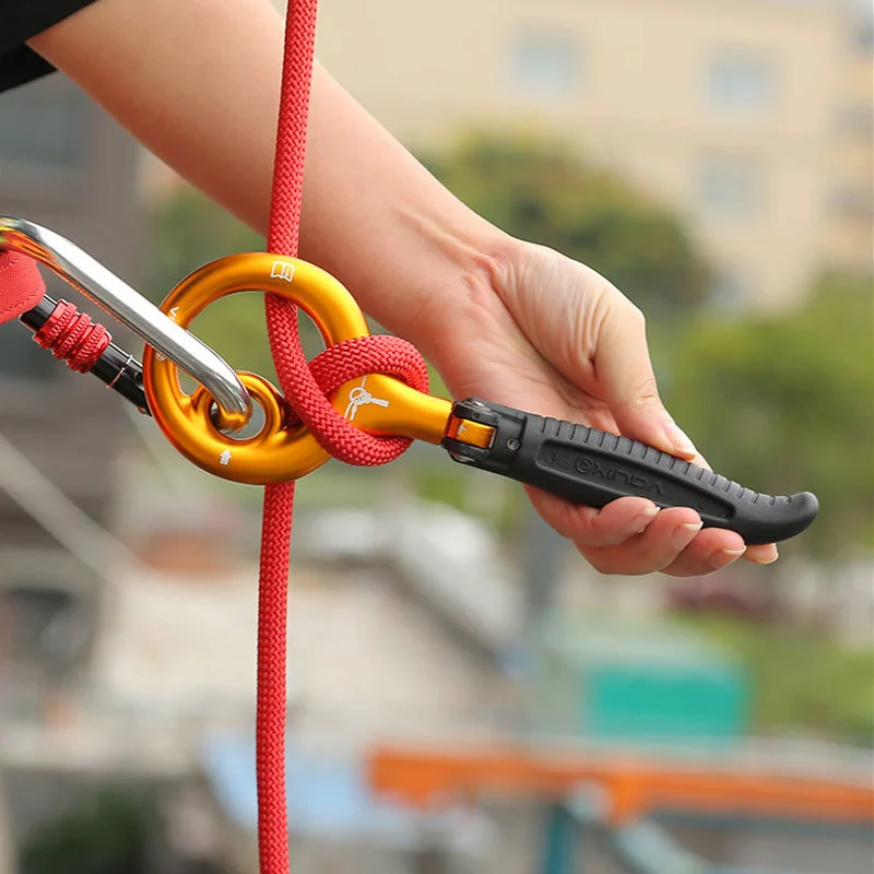 

Carabiner 9-Character Ring Descender New Upgrade Speed Slow Descender Mountain Climbing Equipment Camping & Hiking Tools