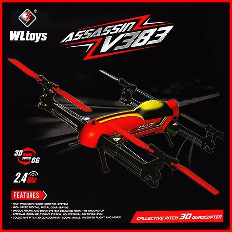 

Квадрокоптер 69 X51 X14 см, 100% оригинал, WLtoys V383, профессиональный Дрон 500, 3D 6CH, Радиоуправляемый, с бесколлекторным двигателем трюковый Дрон