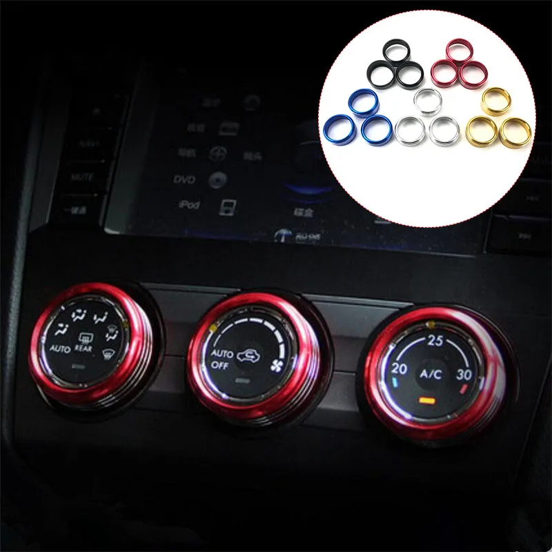 

3Pcs/Set Car styling AC adjustment Knob Decorative Ring For Subaru Forester Impreza XV Crosstrek WRX Levorg auto accessories