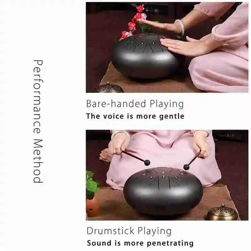 

8-inch Mini Steel Tongue Drum Steel Set Hand Pan Drum Pad Tank Sticks Carrying Bag Percussion Instruments Accessories