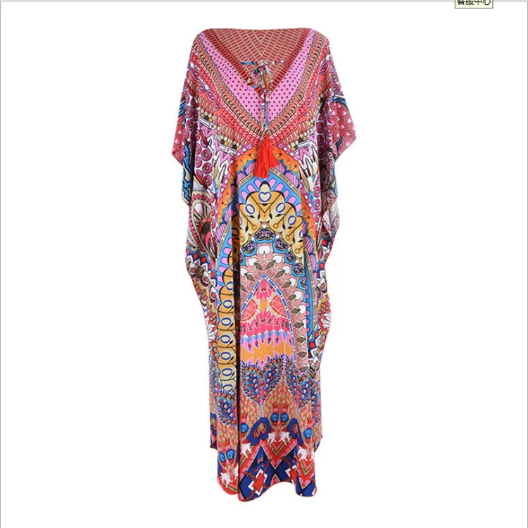 

Cover Ups For Swimwear Women Print New 2021 Ethnic Style Loose Large Size Comfortable Hedging Seaside Beach Resort Long Skirt