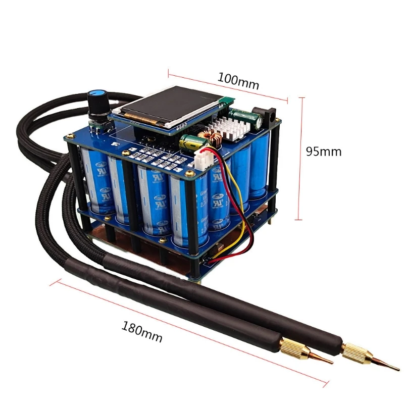 

Portable Small Home Need Spot Welder Equipment DIY Capacitor Pulse Spot Welding Machine Set Digital Display Welder Tools