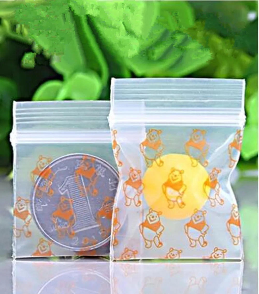 100 шт. пластиковая печать мешок с застежкой молнией для хранения мелких изделий