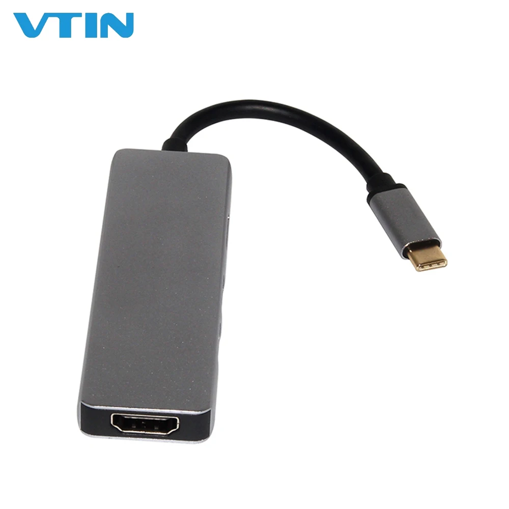 5 в 1 многопортовый концентратор type C USB 3 0 порты к HDMI 4K конвертер SD и TF кардридер