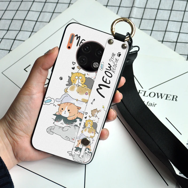 Силиконовый чехол для Huawei Mate 20 Lite 30 Pro 20X 5G Honor Play 3 Magic 2 с ремешком на запястье