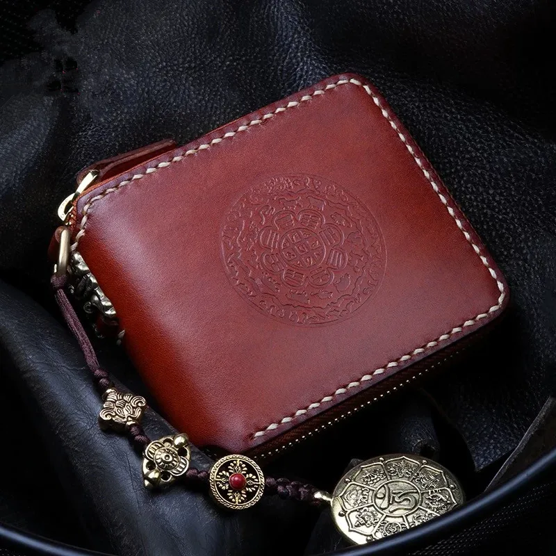 Tibetian буддизм религиозный дизайнер натуральная коровья кожа Ретро стиль мужской