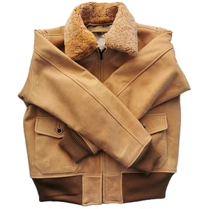 Мужская стеганая куртка из 100% телячьей кожи с воротником из натурального меха, винтажная состаренная кожаная куртка, мужское теплое зимнее пальто, M253