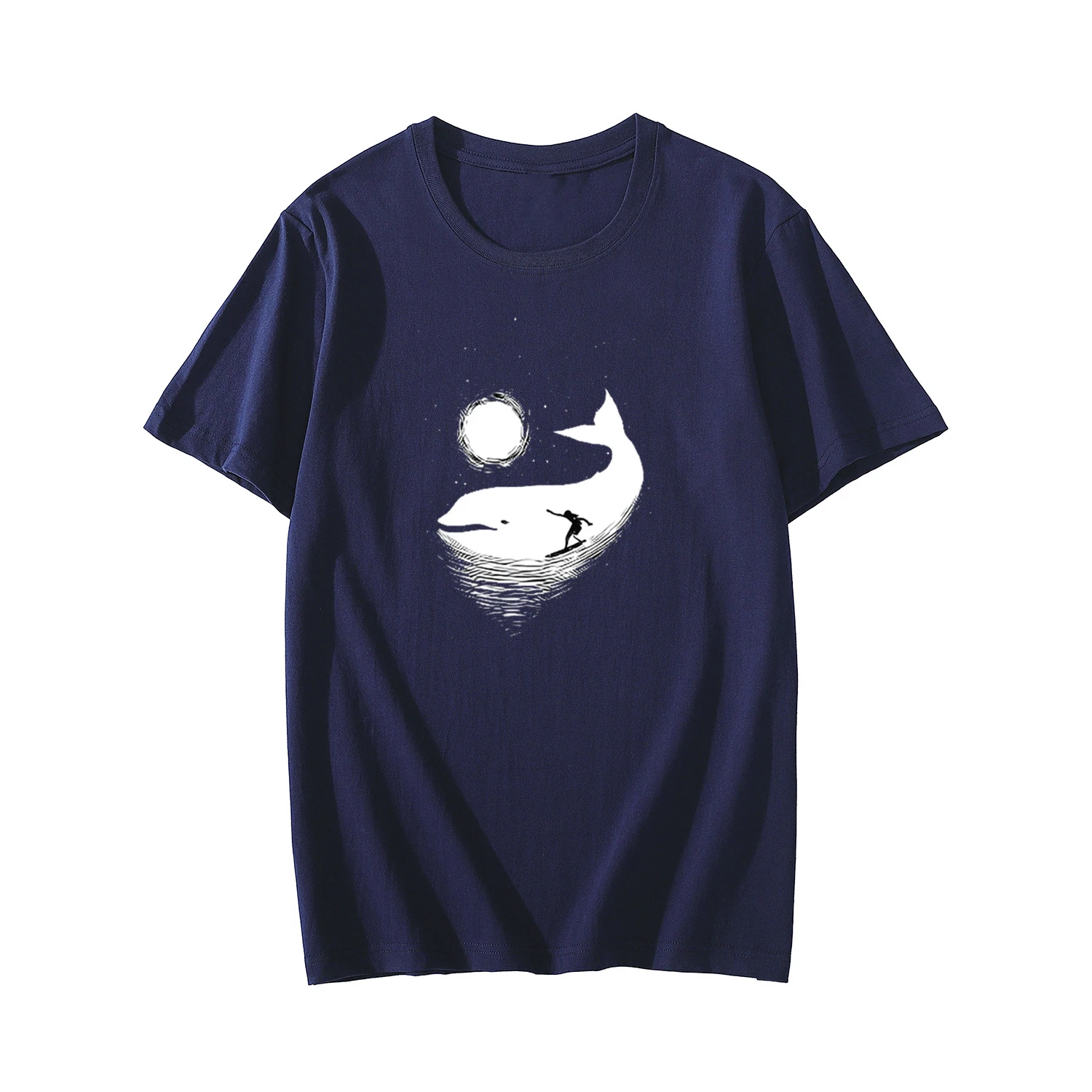 

BJ Alex Men's T-Shirt High Quality Cotton T-Shirt Funny Space Whale Men's / Women's T-Shirt Summer Skateboarding Casual T-Shirt
